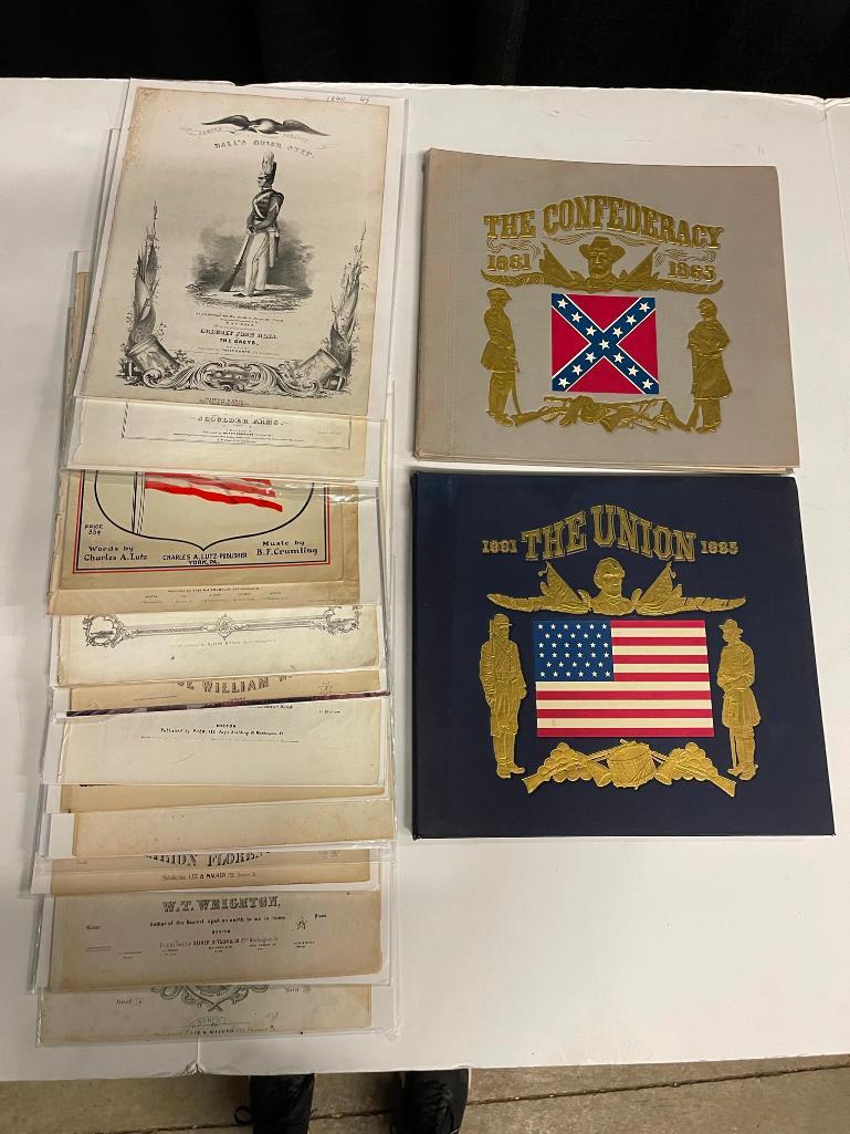 Union & Confederacy Books & Records, etc: Union & Confederacy Books & Records, Mostly Military Sheet Music etc