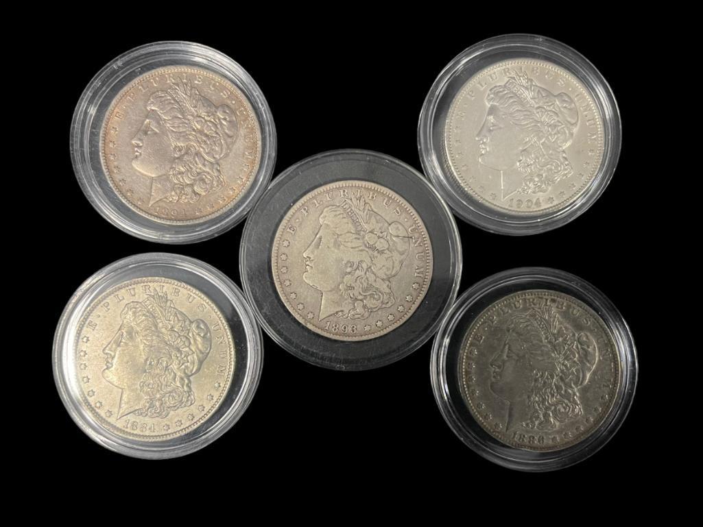 5 US Morgan Silver Dollars (1 of 8)