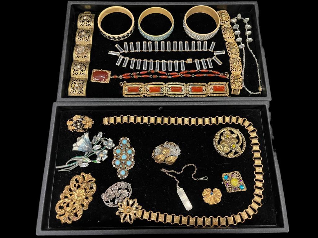 2 Trays Costume Jewelry incl pins, bracelets, etc (1 of 9)
