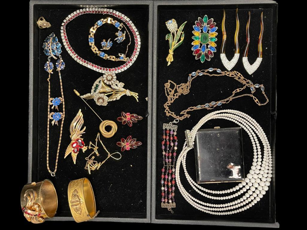 2 Trays Costume Jewelry incl pins, bracelets, etc (1 of 10)