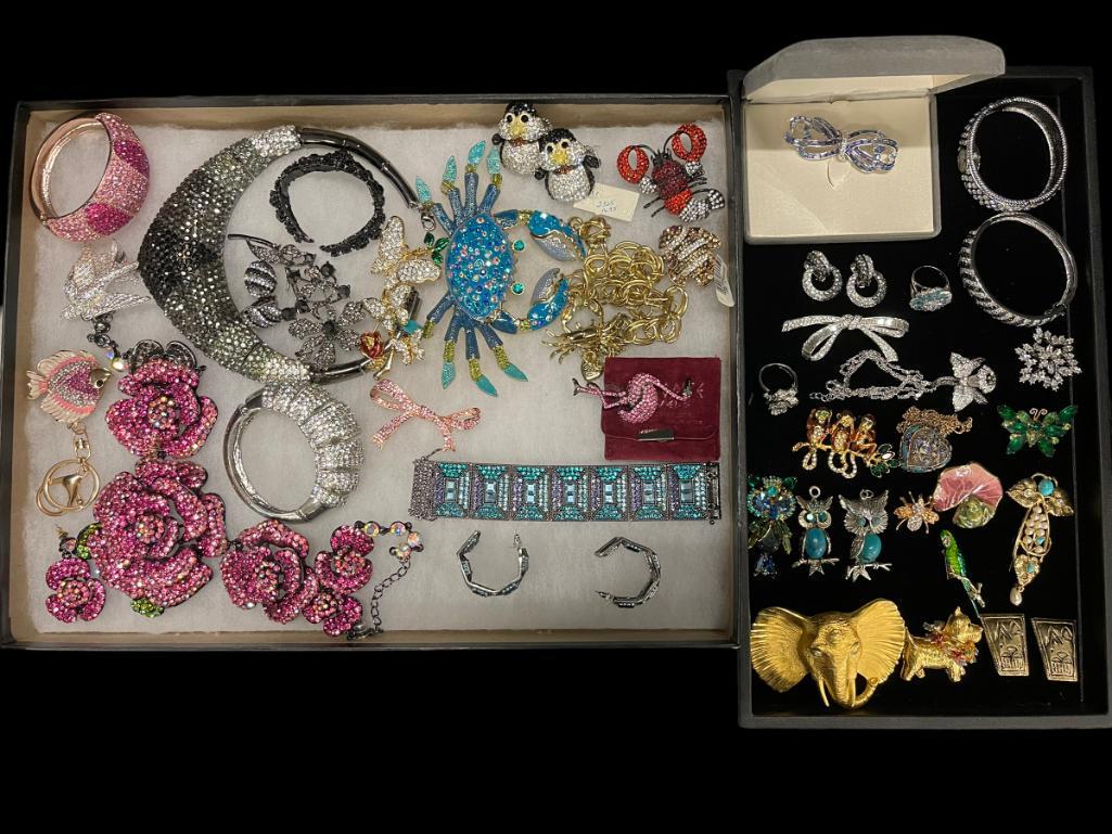 2 Trays Costume Jewelry incl Nolan Miller etc (1 of 11)