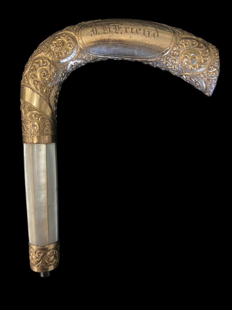 Victorian Cane Handle "D.M. Friend", Gold Filled etc (1 of 5)