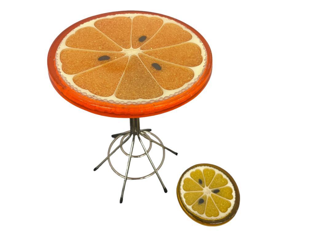 Carl Cheffee Orange Slice Side Table and Lemon Trivet, Gamma Mfg (1 of 6)
