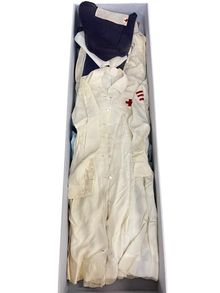 Vintage Red Cross Dress, Canteen Worker Apron (1 of 11)