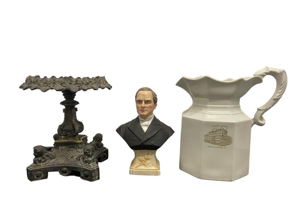 Eagle Hotel Ironstone Pitcher, Iron Stand etc (1 of 8)