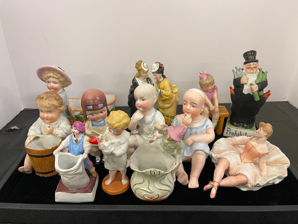 Approx. 12 Bisque and Porcelain Victorian era figures (1 of 16)