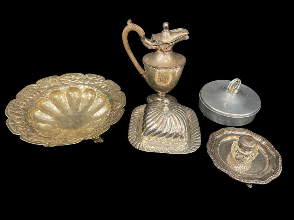 Silver and Quadruple Plate Pitcher, covered butter, etc (1 of 16)
