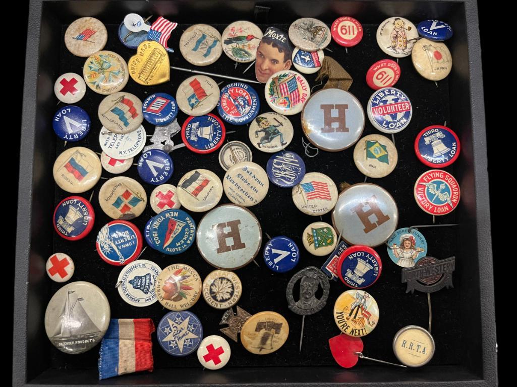 Pin Back Buttons incl Victory Loan, Tammany Hall, etc (1 of 3)