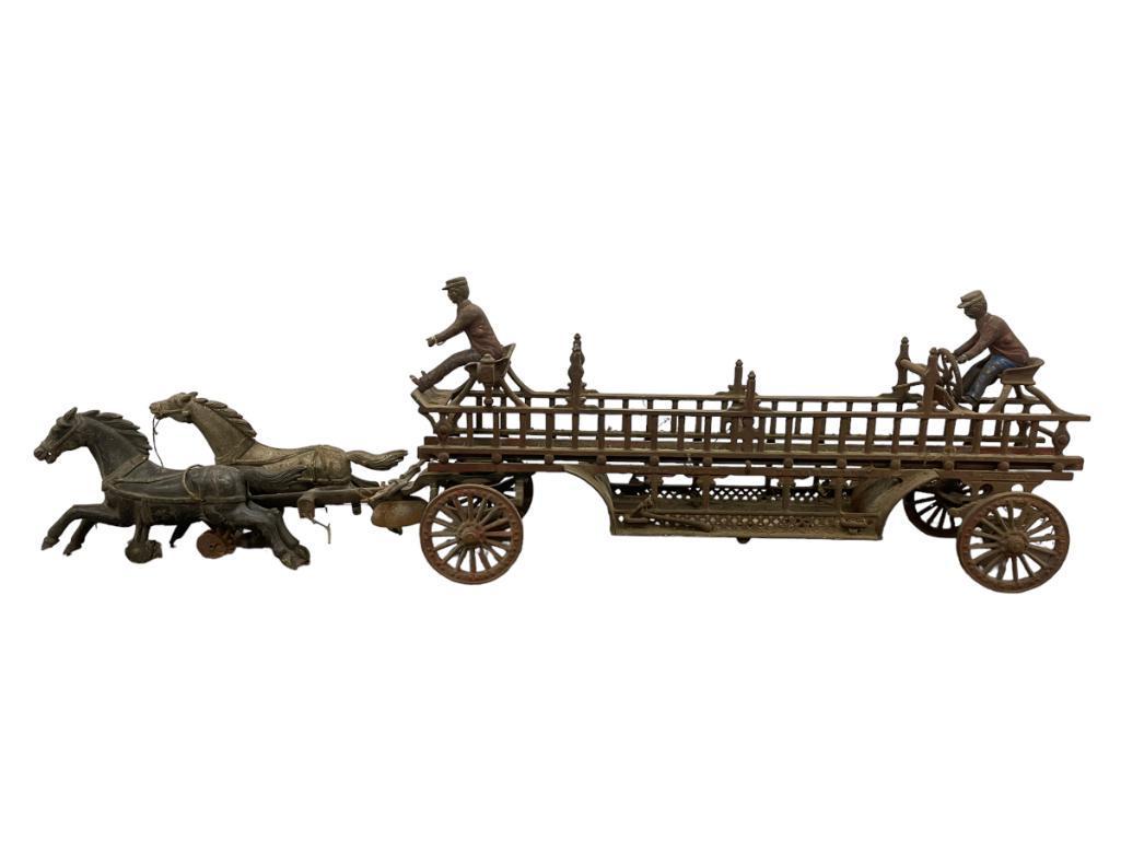 Cast Iron Horse Drawn Fire Wagon (1 of 5)