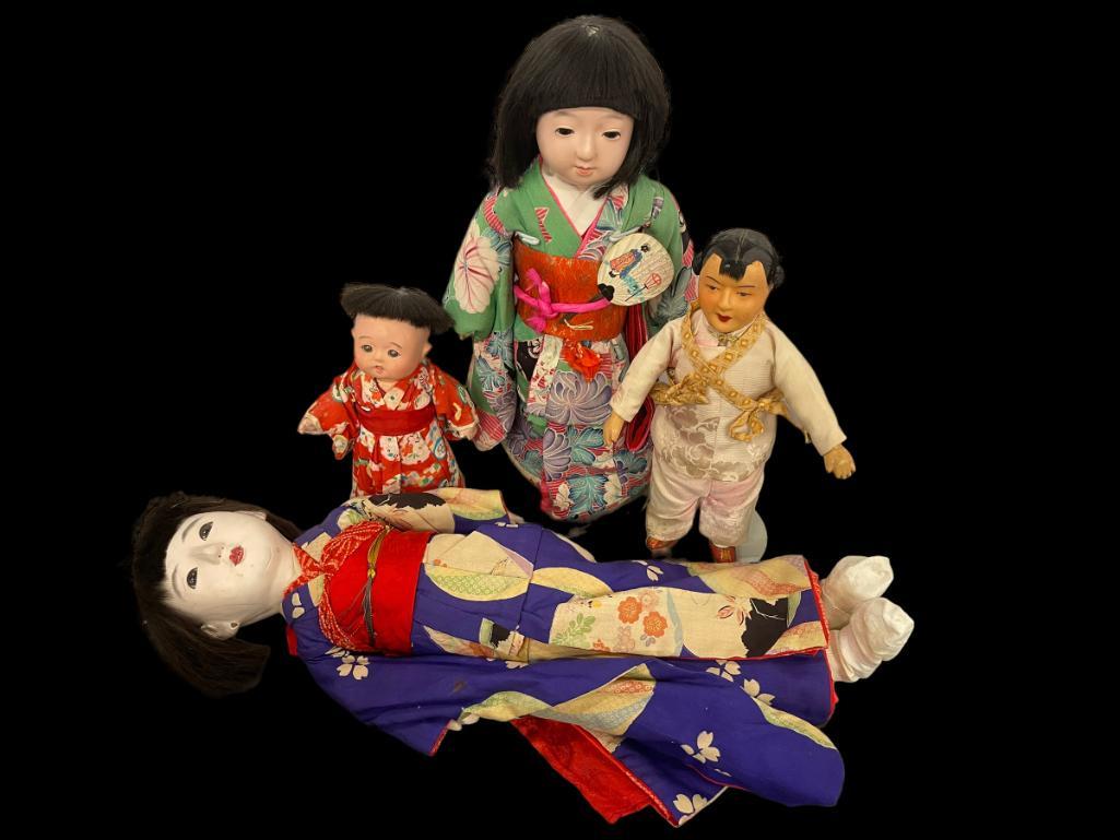 4 Japanese Dolls in Asian clothing, approx. 22" (1 of 11)