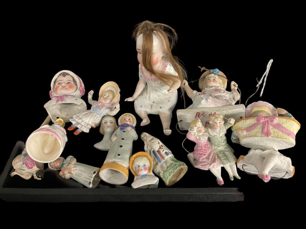 Tray Lot incl. Mostly Bisque Items, Figural, etc (1 of 4)