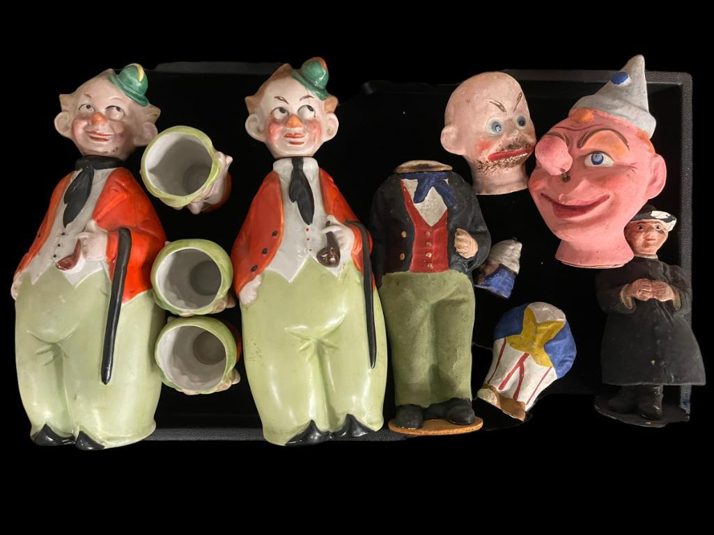 Group of Figural Clown Candy Containers and Decanters (1 of 3)
