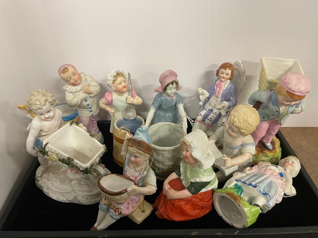 Lot of Bisque and Porcelain Figures incl Cupid etc (1 of 5)