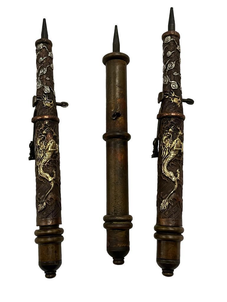 3 Asian Dart Guns: 3 Asian Dart Guns, largest approx 9.5" l