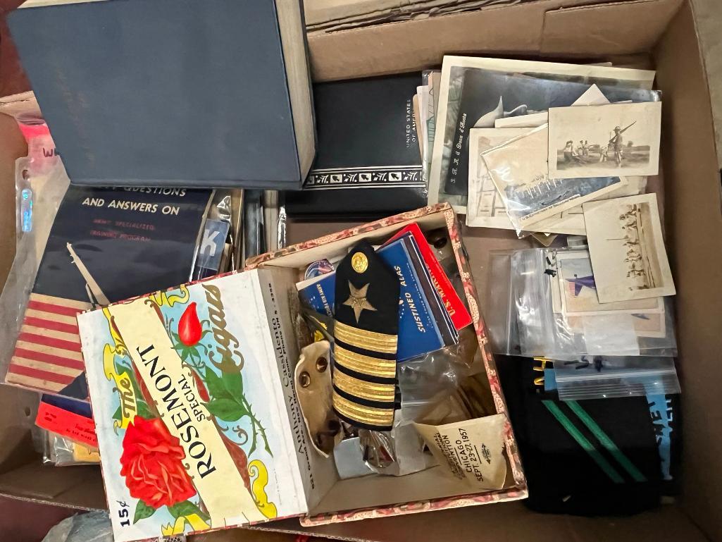 Military Lot incl. Medals, patches, ephemera, etc: Military Lot incl. Medals, patches, ephemera, photos, booklets, etc