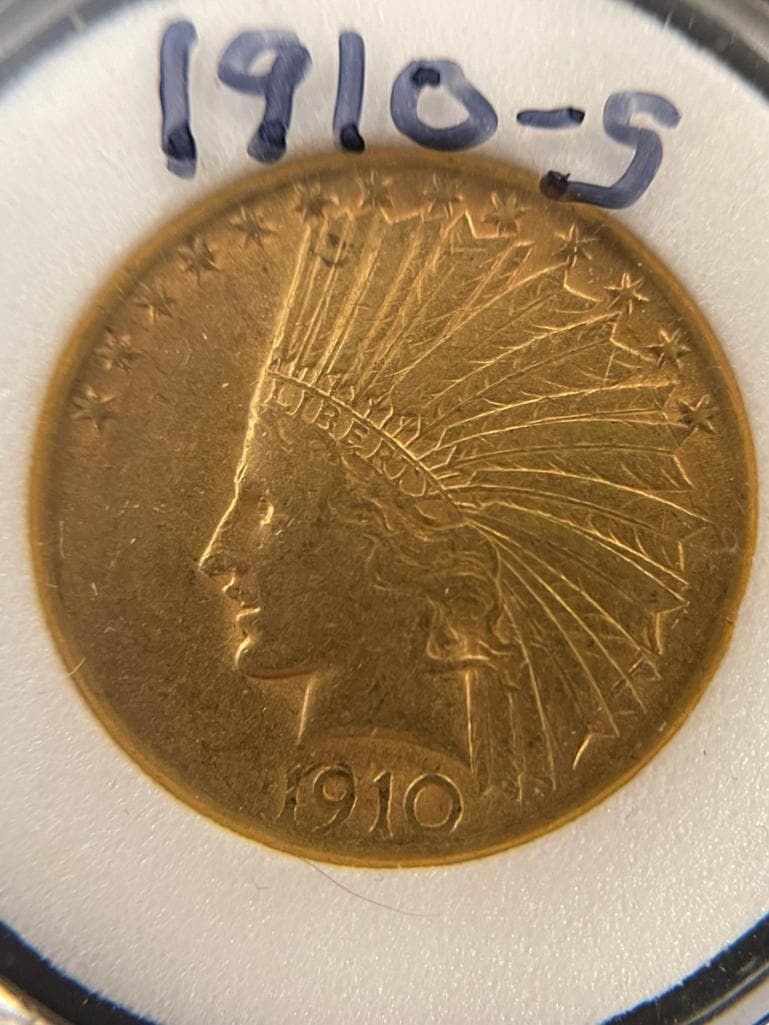 1910 S Indian $10 Gold Coin (1 of 3)