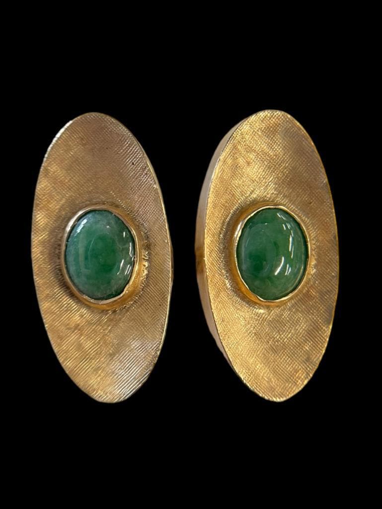 14K Gold Cufflinks w/ Jade (1 of 5)