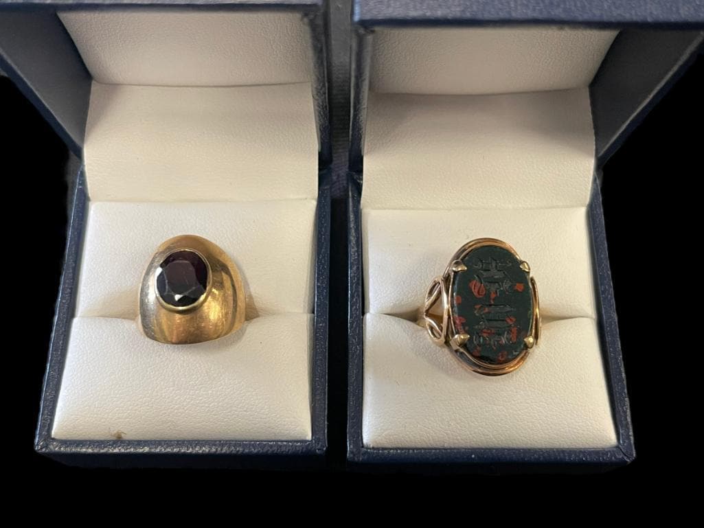 14K Gold Ring w/ Bloodstone & More (1 of 10)