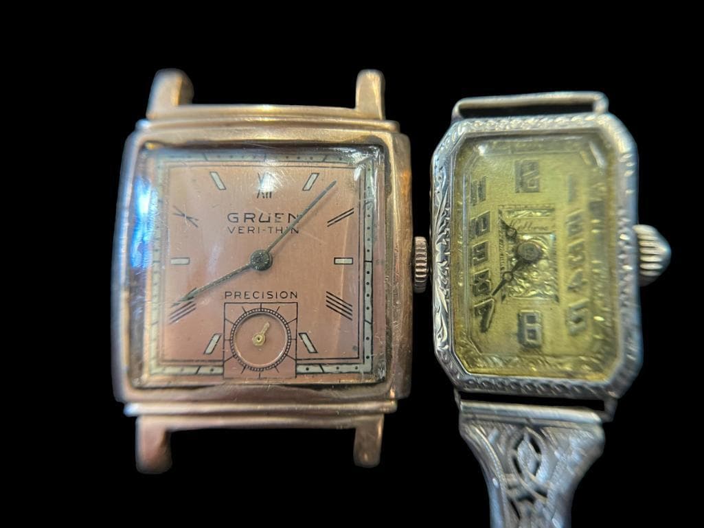 18K Gold jewel watch & Gruen Watch (1 of 8)