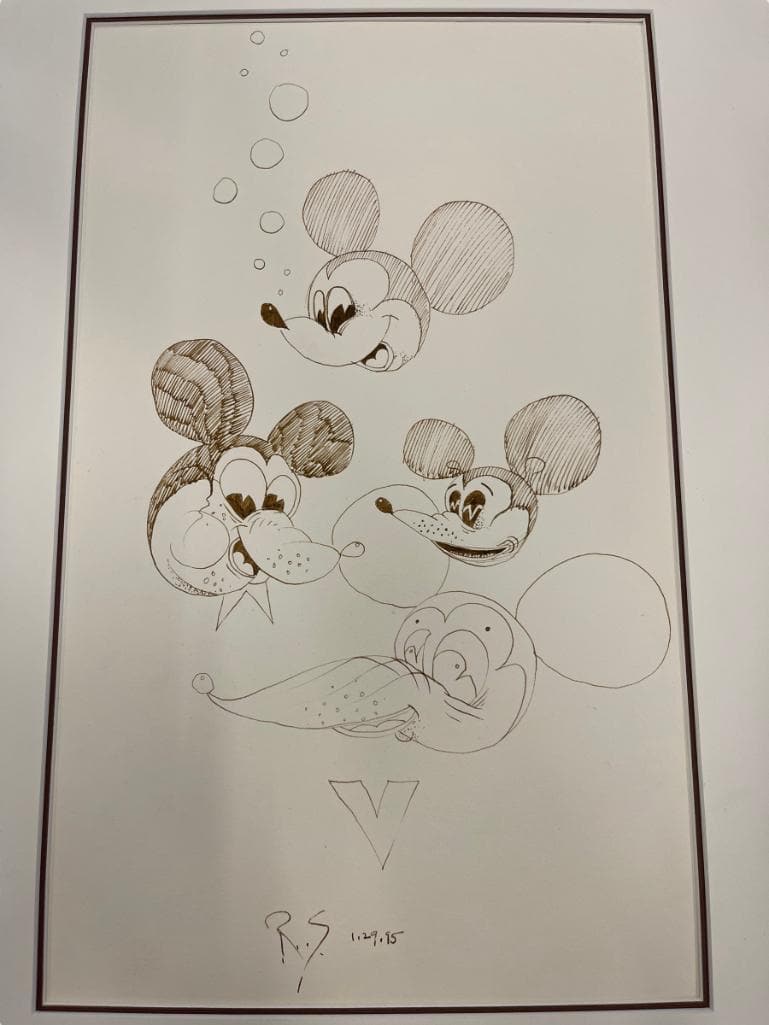 Ramon Santiago Pencil Sketch of Mickey Mouse (1 of 4)
