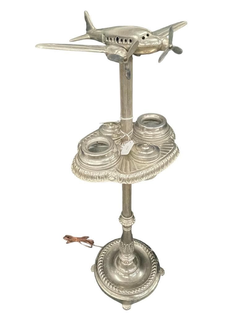 Chrome Ashtray w/ Lighted DC3 Fuselage (1 of 4)