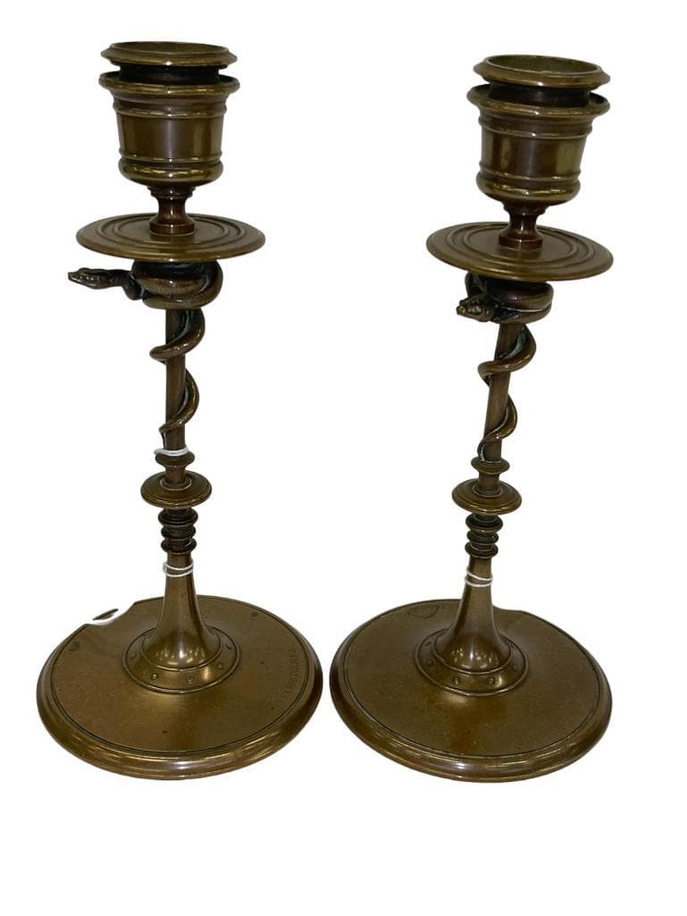 Candlesticks w/ Coiled Snakes by Ferdinand Barbedienne (1 of 5)