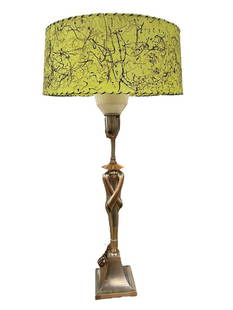 Table Lamp Design Attributed to Viktor Schreckengost: Single original nickel plating finish. Fantastic Art Deco design attributed to Viktor Schreckengost(of Cowan Pottery & Cleveland Art Museum for colonial premiere company of Chicago, Illinois). Table l