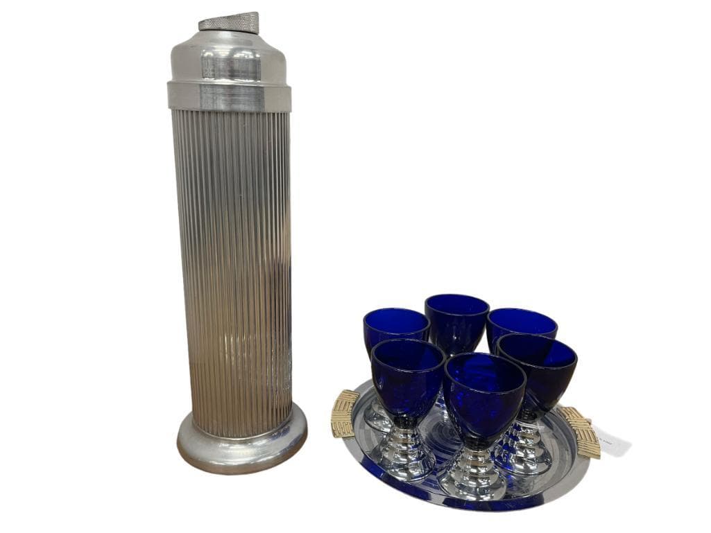 Blue Glass & Chrome Tray & More (1 of 11)