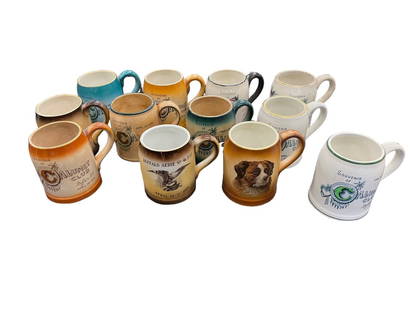 Buffalo Pottery Mugs: 12 Buffalo pottery mugs incl. Buffalo Calumet Club, etc.