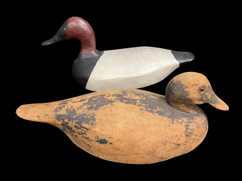 Bud Bishop & Ken Harris Decoys: 2 decoys incl. "Bud Bishop, Ken Harris", approx. 17".