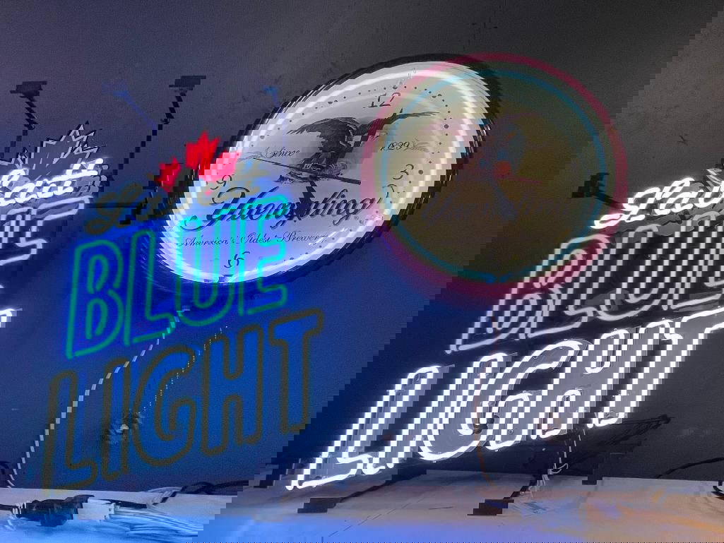 Yuengling Neon Clock & Labatt Blue Neon Auction