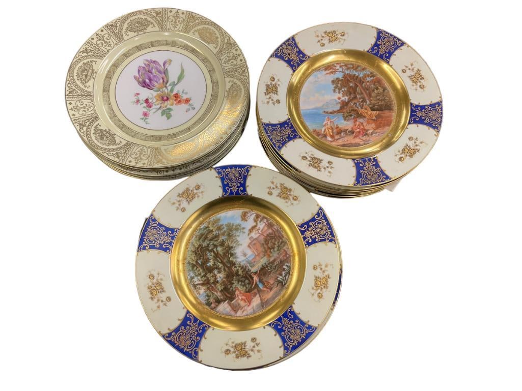 12 Royal Vienna Dinner Plates & 6 Bavarian Plates (1 of 20)