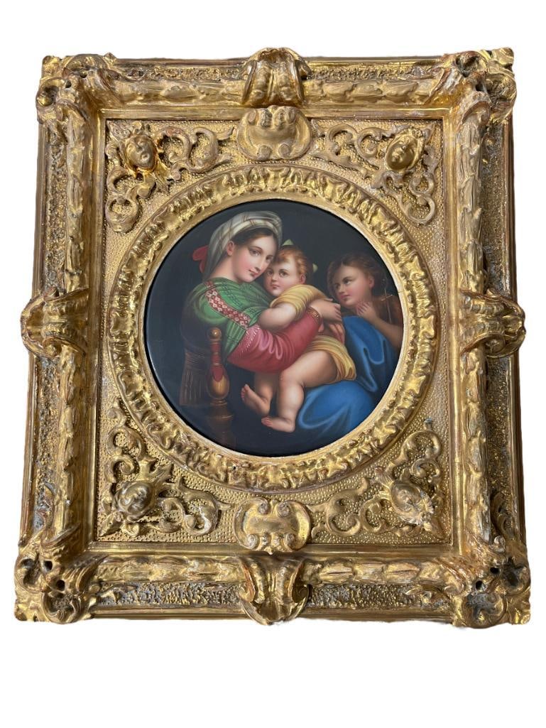 Early Painting on Porcelain in Ornate Frame (1 of 4)