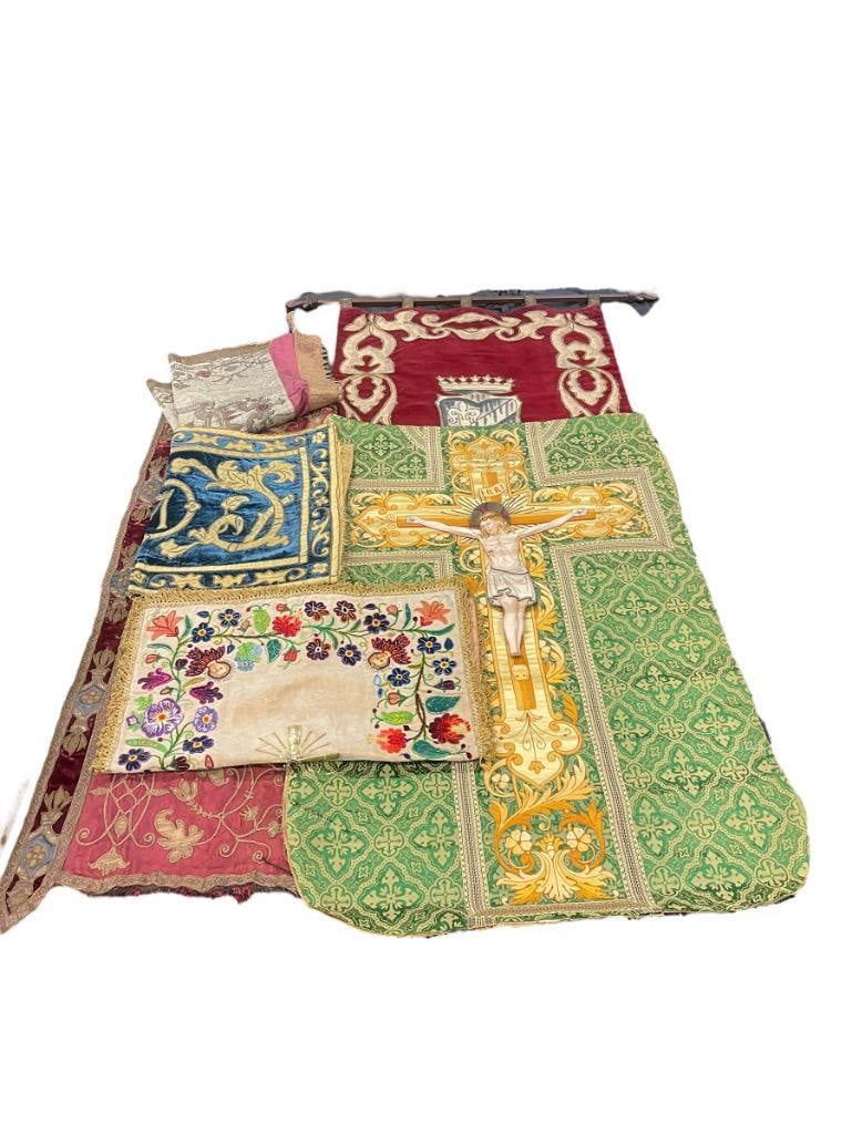 Religious Textile Lot incl. Hand Embroidered items & More (1 of 8)