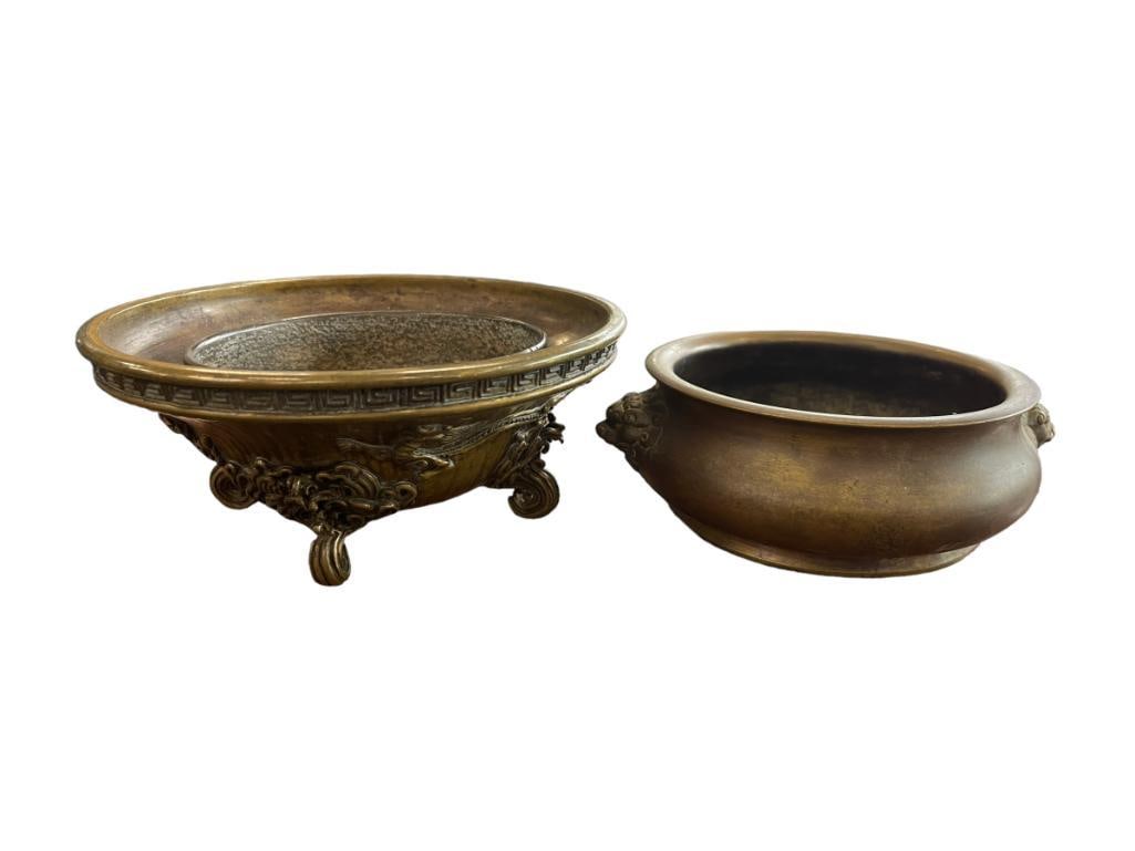 2 Signed Asian Bronze Bowls (1 of 9)