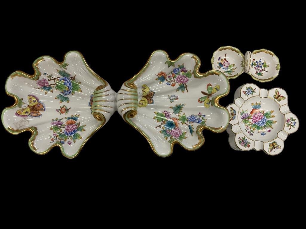 3pc Herend Hand Painted Porcelain (1 of 7)