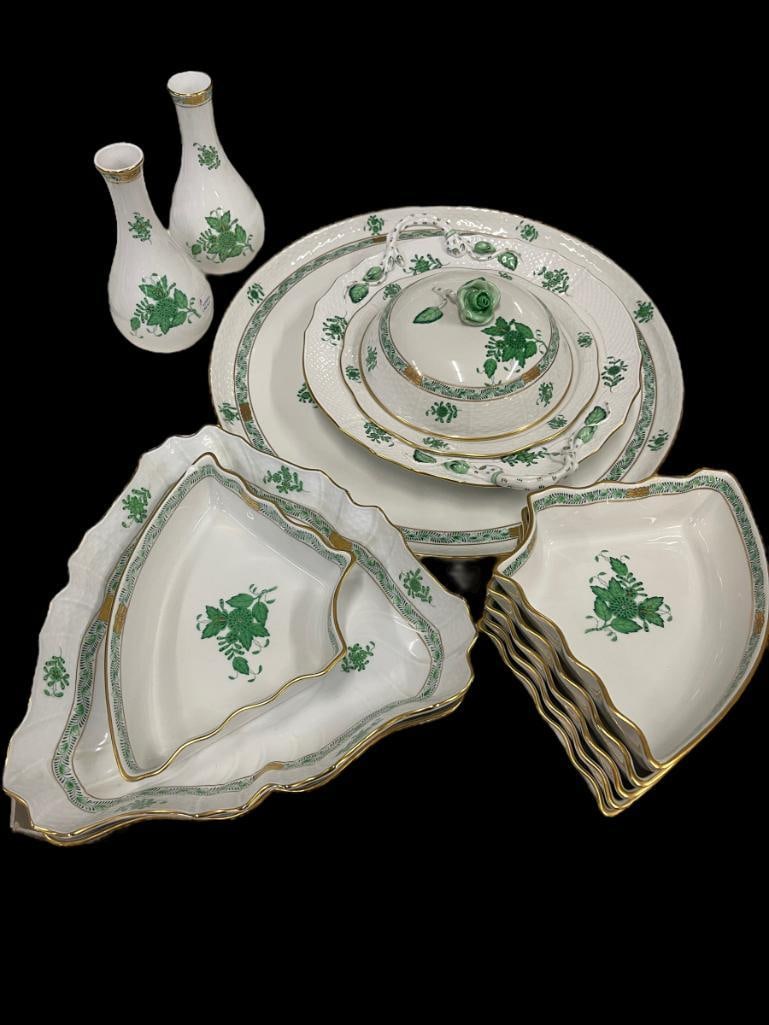 14pc. Herend Hand Painted Porcelain incl Platters & More (1 of 7)