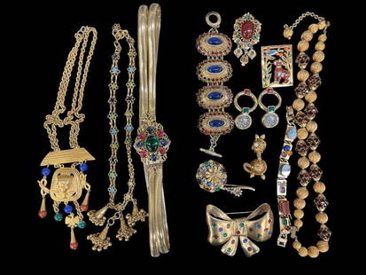 Vintage Costume Jewelry incl Schreiner & More: Vintage Costume Jewelry, 2 Trays incl. Schreiner, Claire Deve, etc. From the Carole Tannenbaum Collection