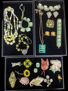 Vintage Costume Jewelry incl. Stein, Weiss & more: Vintage Costume Jewelry, 3 Trays incl. Lea Stein, Weiss, K.J.L., Coro, etc. From the Carole Tannenbaum Collection