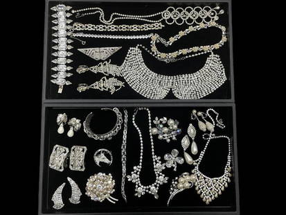 2 Trays Vintage Costume Jewelry: 2 Trays Vintage Costume Jewelry, Bracelets, Pins, Necklaces, etc. From the Carole Tannenbaum Collection