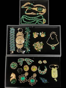 Vintage Costume Jewelry incl. Yves Saint Laurent & others: Vintage Costume Jewelry, 3 Trays incl. Yves Saint Laurent, Givenchy, Babylon, etc. From the Carole Tannenbaum Collection
