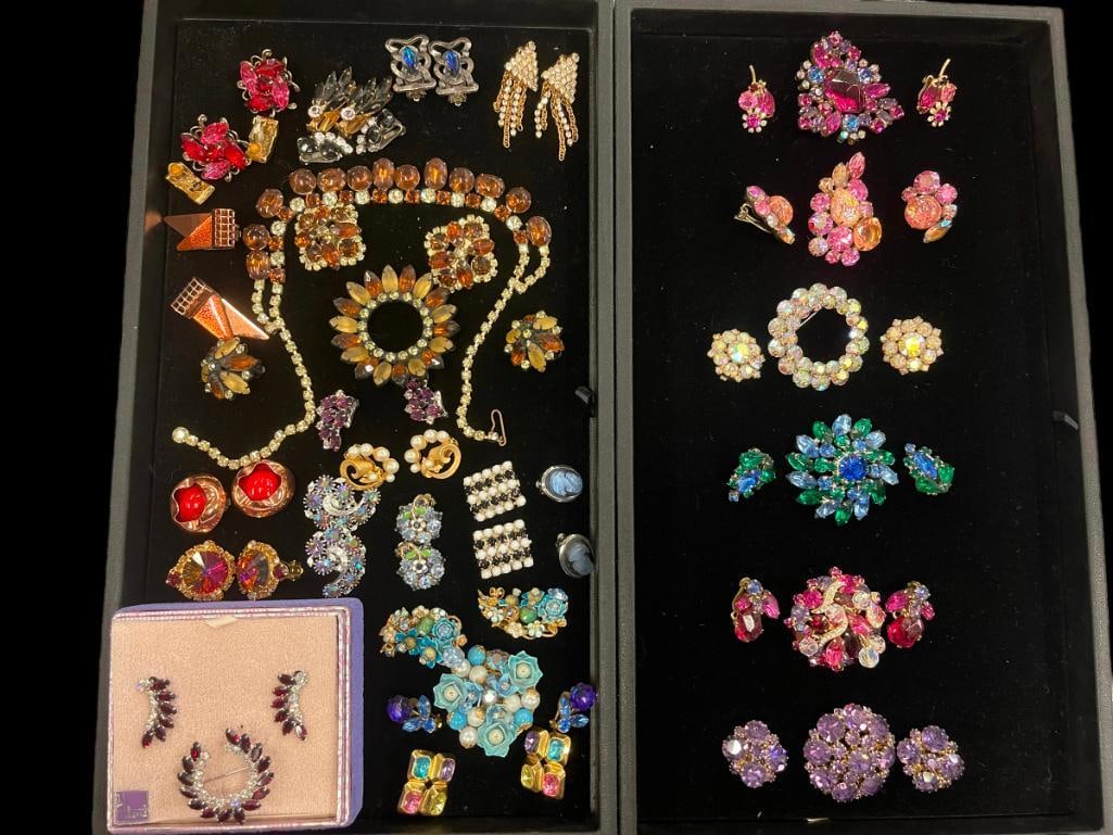 2 Trays Vintage Costume Jewelry incl Renoir & more: 2 Trays Vintage Costume Jewelry incl. Renoir, Matisse, Weiss, etc.