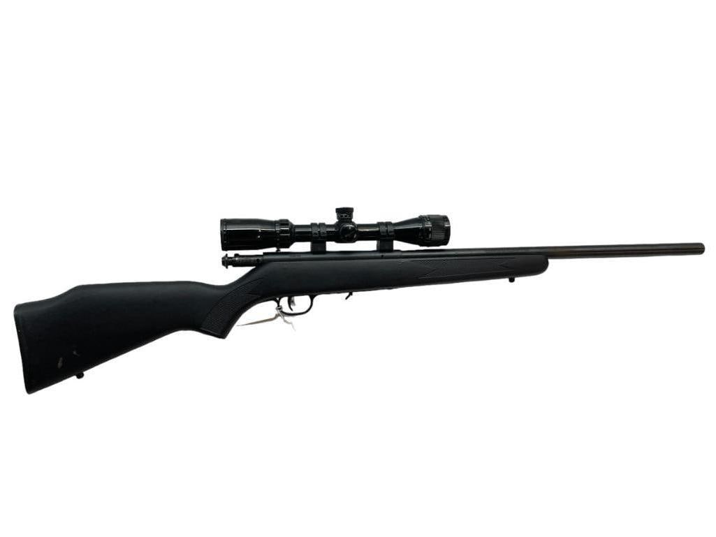 Savage Model 93R 17 Left Handed Rifle: Savage Model 93R 17 left handed rifle 17Hmr; sn 1358755; with synthetic stock and Bushnell scope