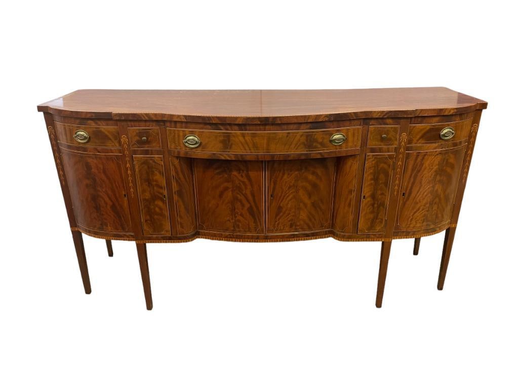 Sheridan Style Sideboard with inlay: Sheridan Style Sideboard with inlay, approx 38.5" h x 74" w