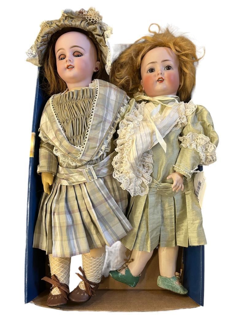 K*R #117 19" Doll and 20" DEP Bisque Head Doll (1 of 8)