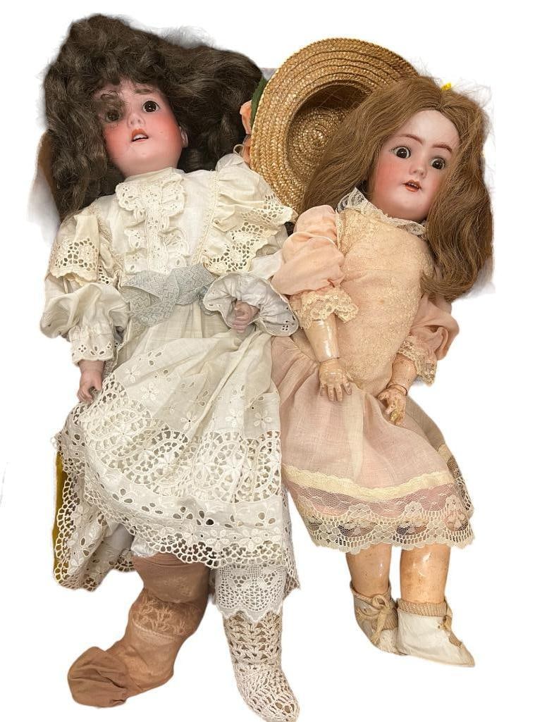 2 German Bisque Dolls, incl. 1 marked Handwerck (1 of 7)
