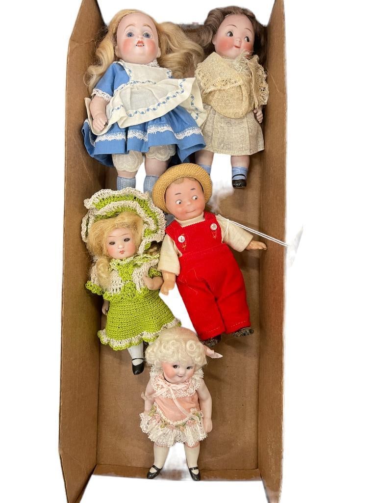 5 Small Bisque Dolls (1 of 4)