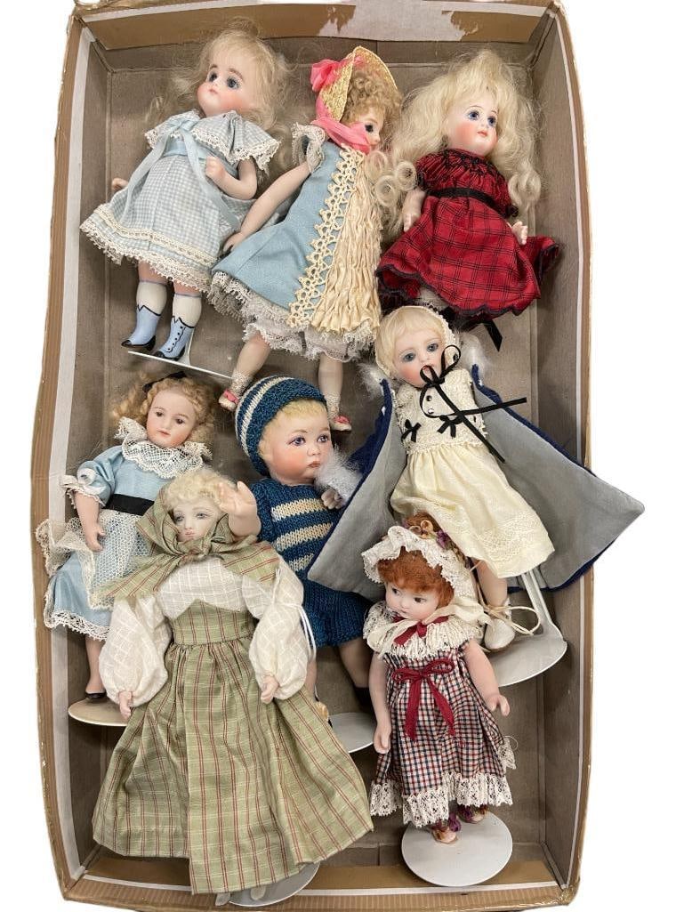 8 Bisque Head Dolls (1 of 2)