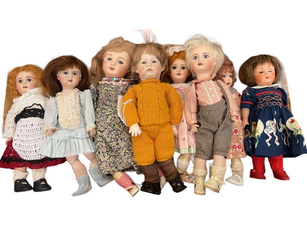 Mixed Group of 20th C Bisque Head Dolls (1 of 1)