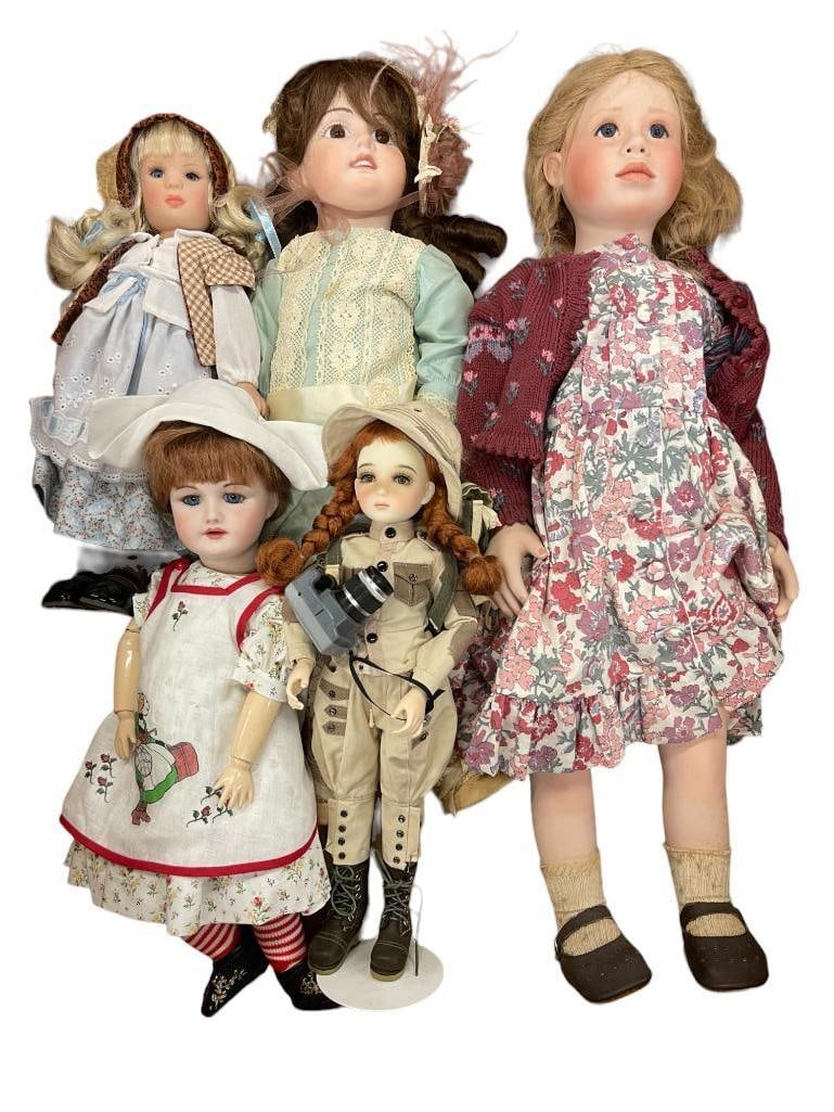 Box Lot Contemporary Bisque Head Dolls (1 of 1)